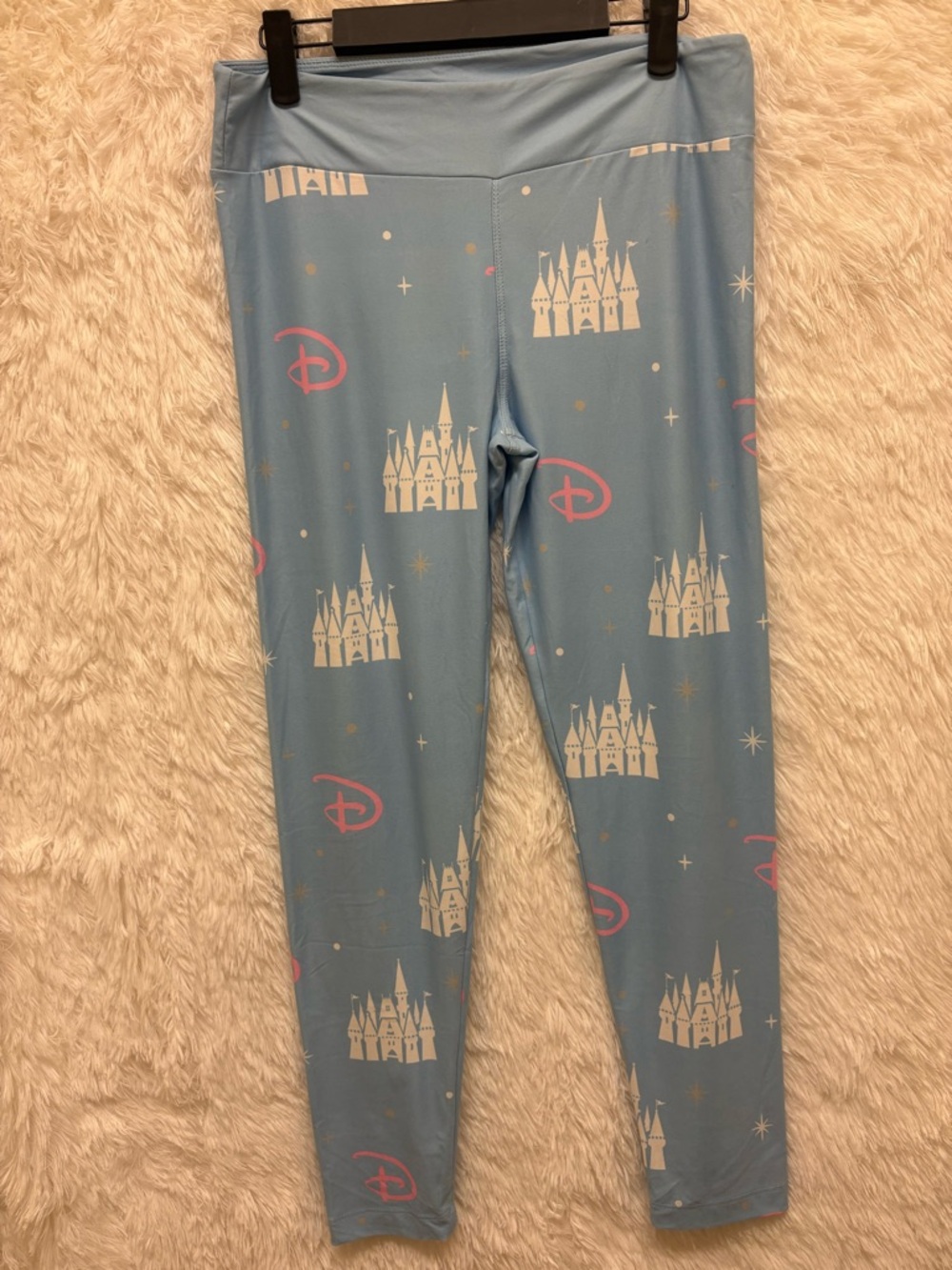 Walt Disney World Light Blue Castle & Pink Accent Leggings | Soft | Size Medium🩵 - Picture 9 of 17